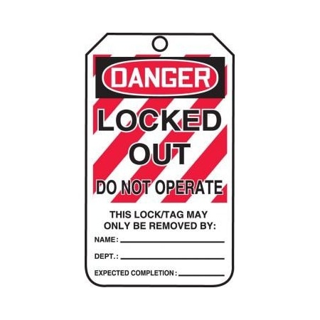 OSHA DANGER SAFETY TAGS LOCKED OUT MLT407PTM